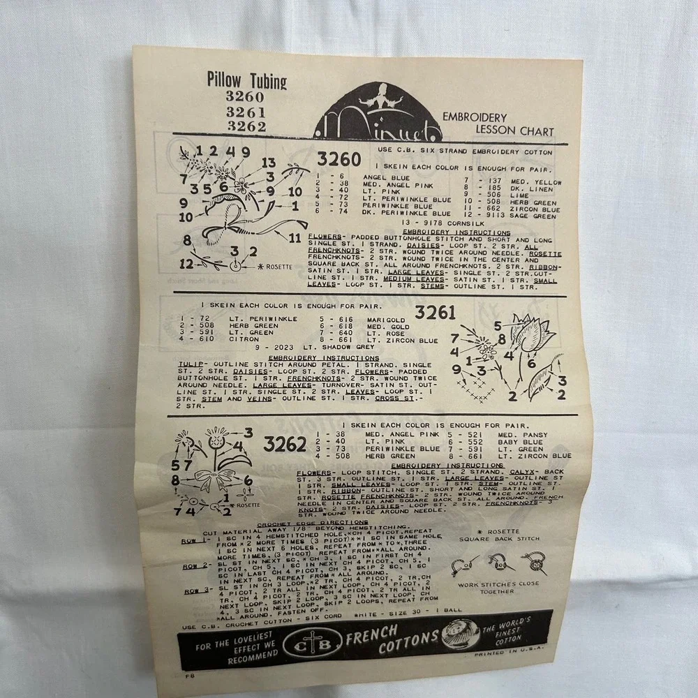 Vintage Minuet Stamped Floral Pillow Tubing #3620 To Embroider 64x21‎ NOSWT